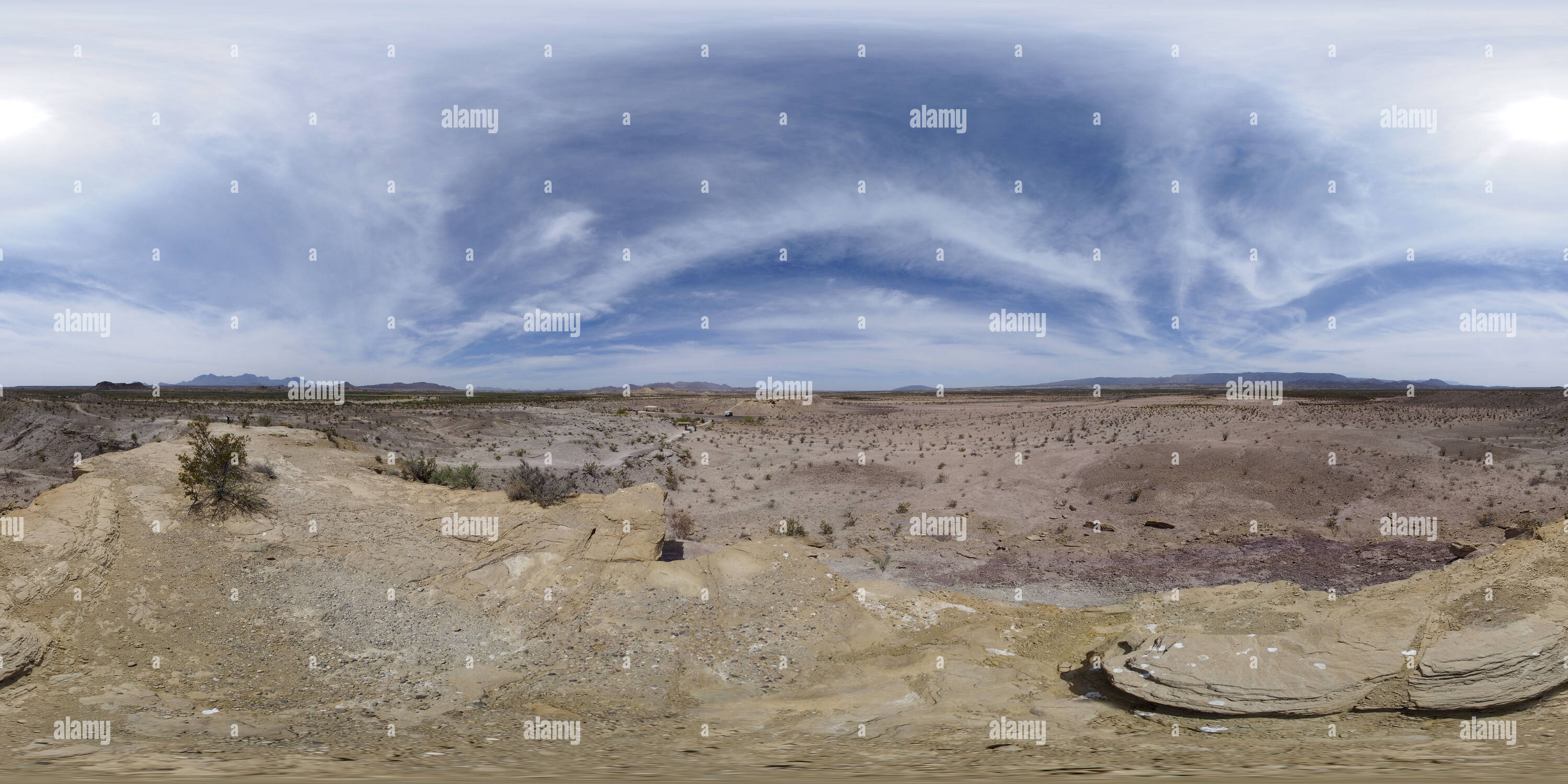 Visualizzazione panoramica a 360 gradi di Ossa fossili mostrano in Big Bend