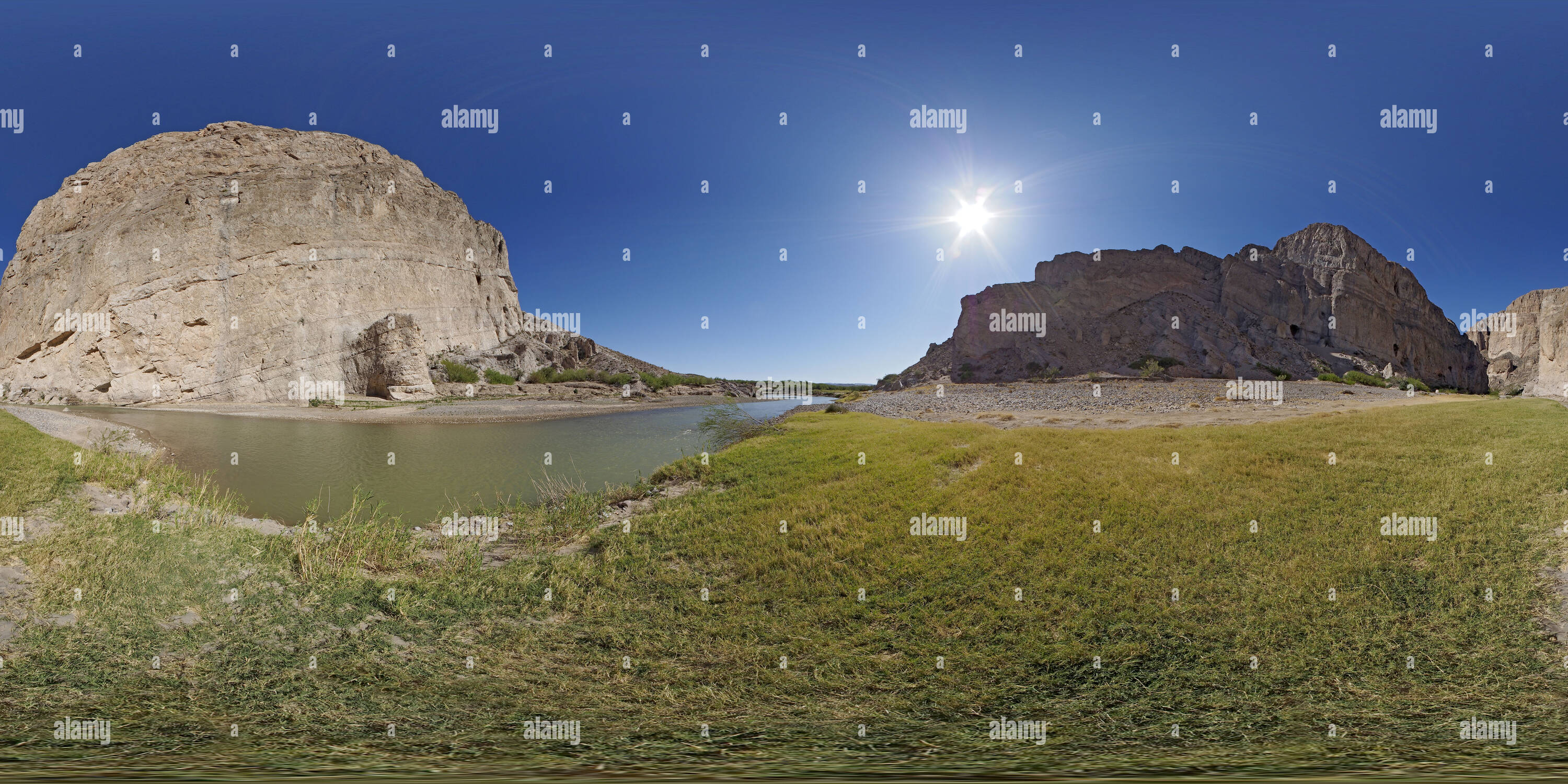 Visualizzazione panoramica a 360 gradi di Avvicinando l'ingresso Boquillas Canyon