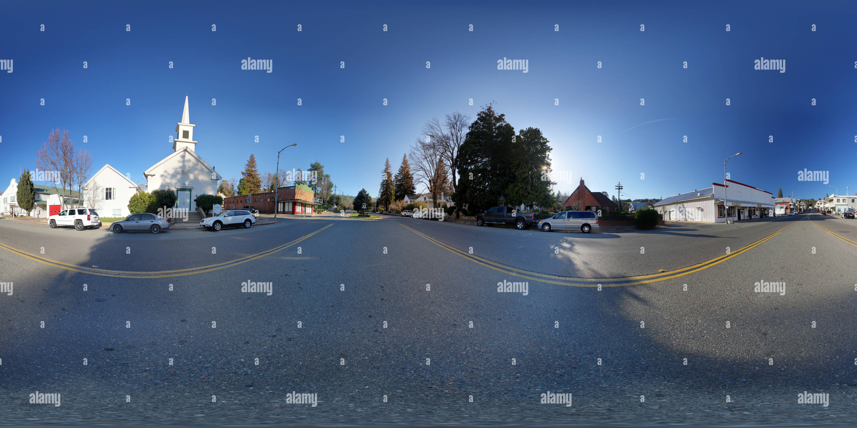 Visualizzazione panoramica a 360 gradi di Main Street (estremità sud), Sutter Creek California