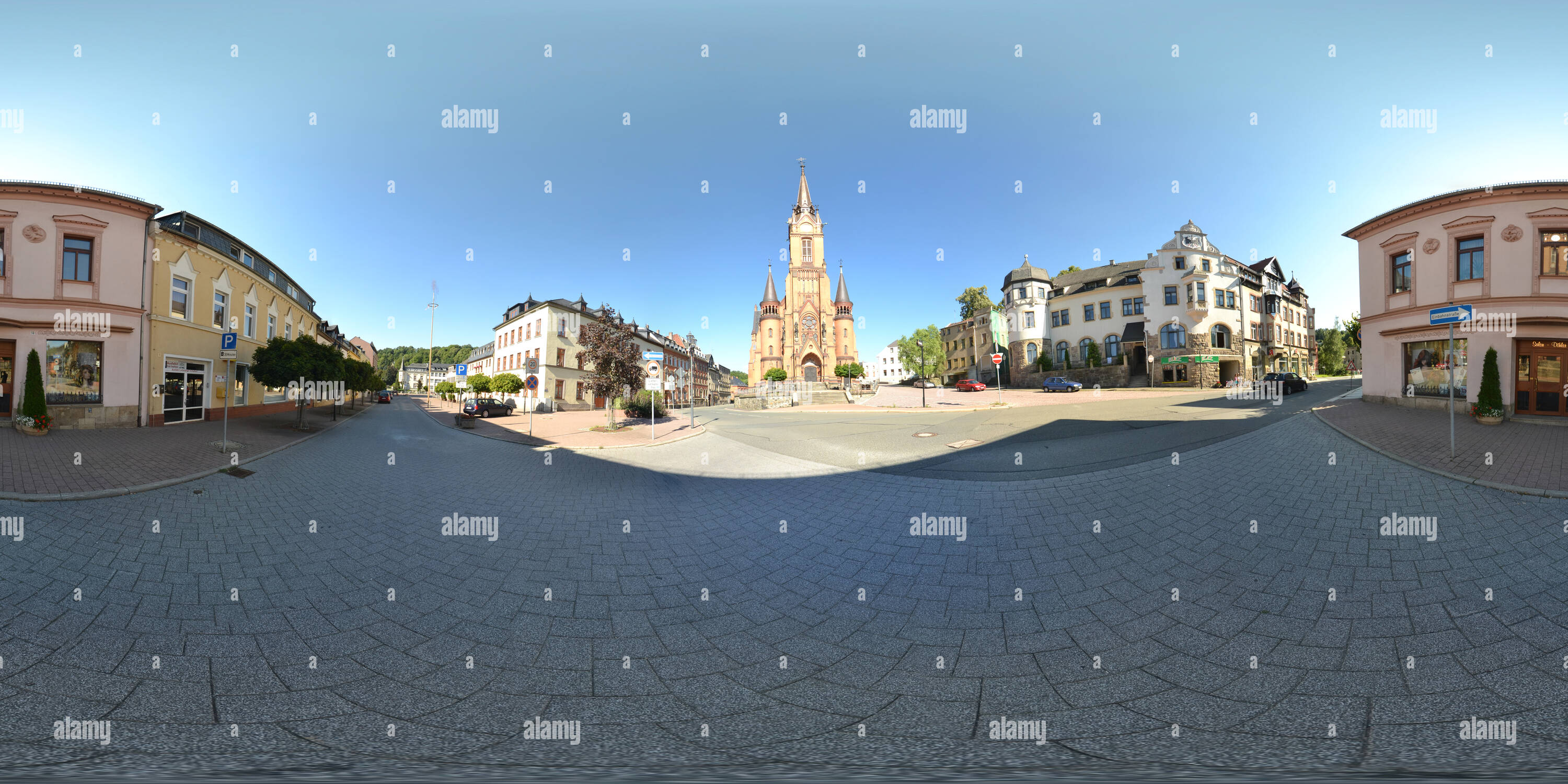 Visualizzazione panoramica a 360 gradi di Città Chiesa Mylau-Stadtkirche Mylau