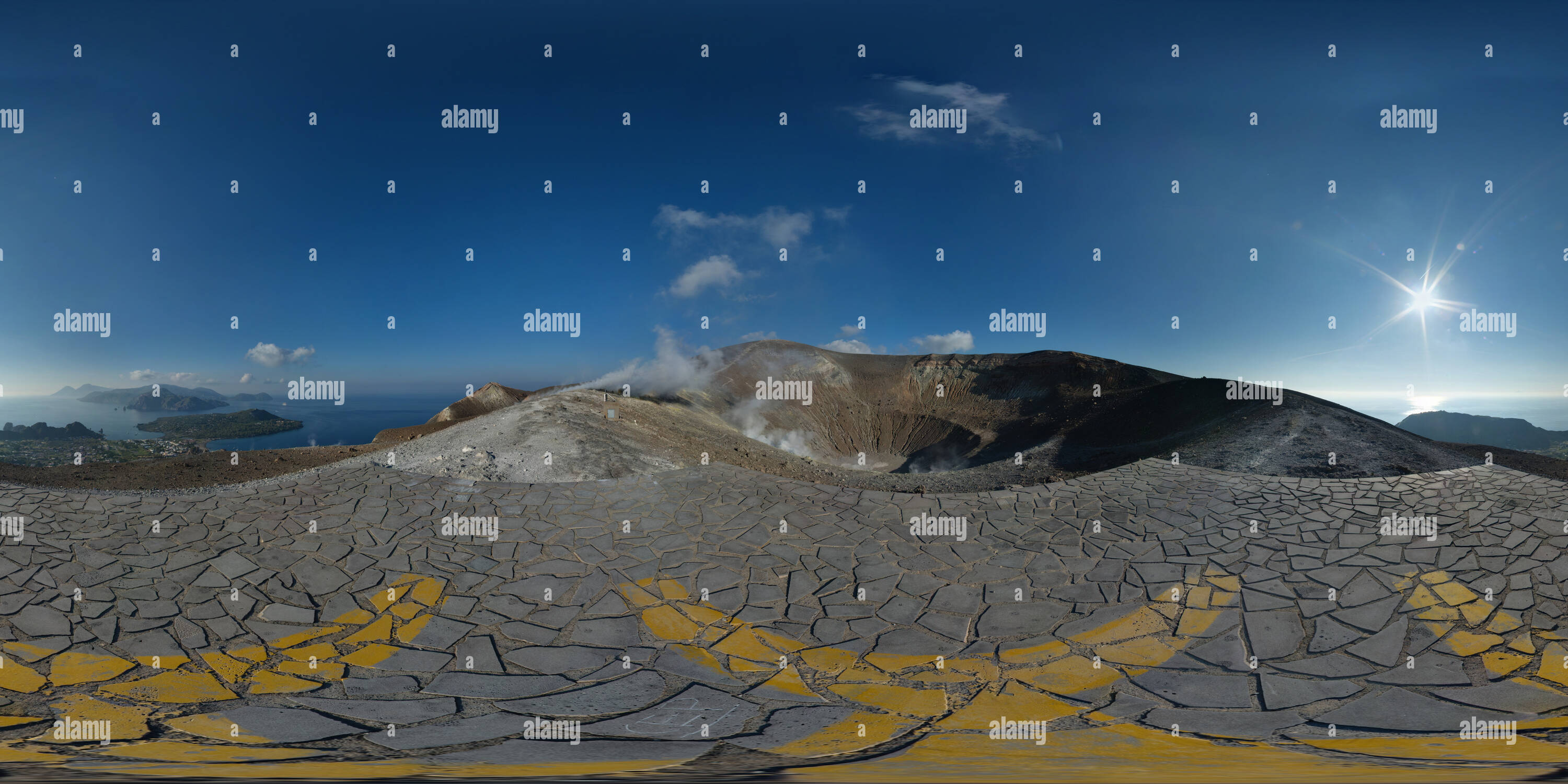 Visualizzazione panoramica a 360 gradi di Il cratere di Vulcano