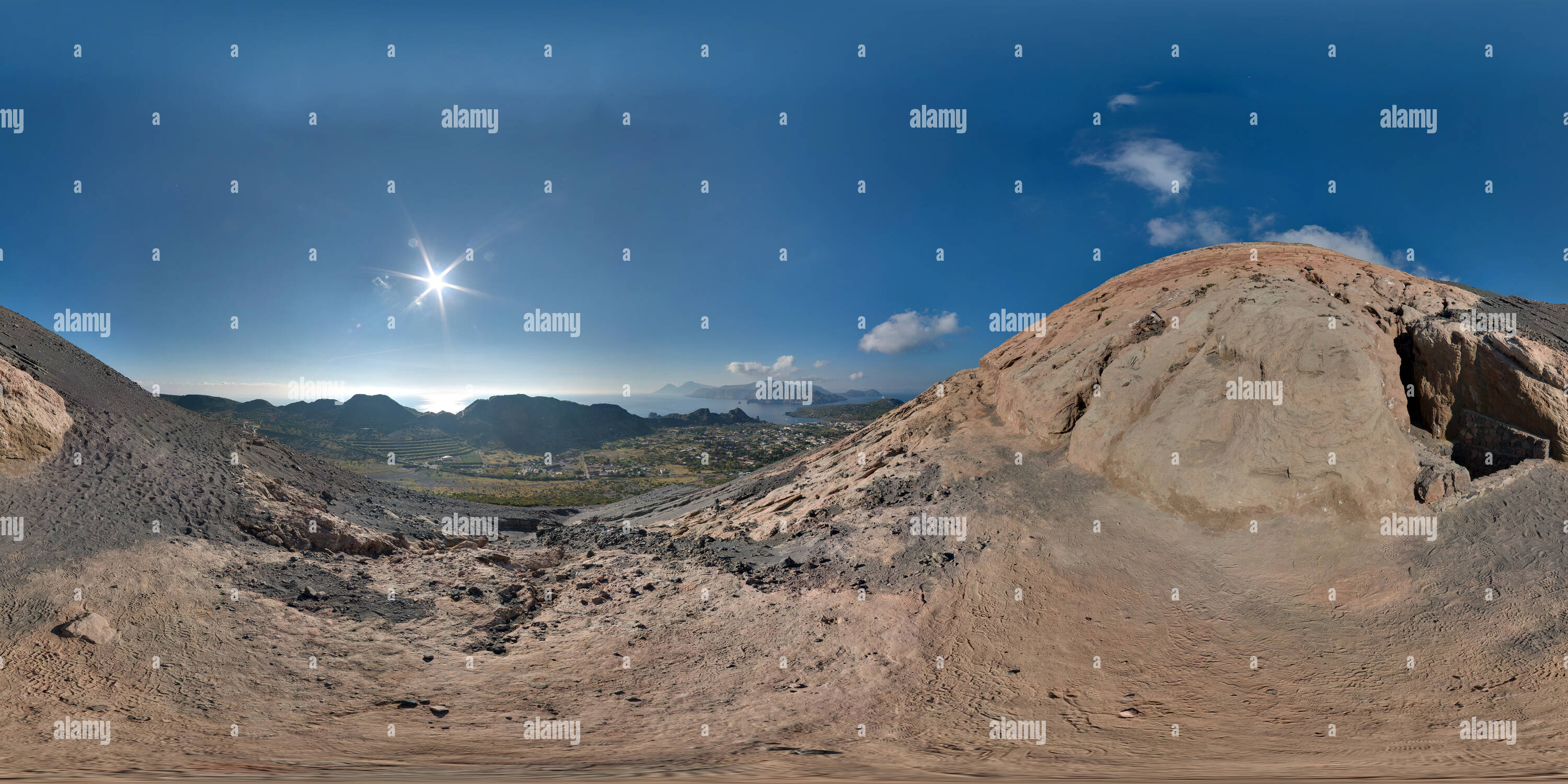 Visualizzazione panoramica a 360 gradi di Mi-comb Vulcano