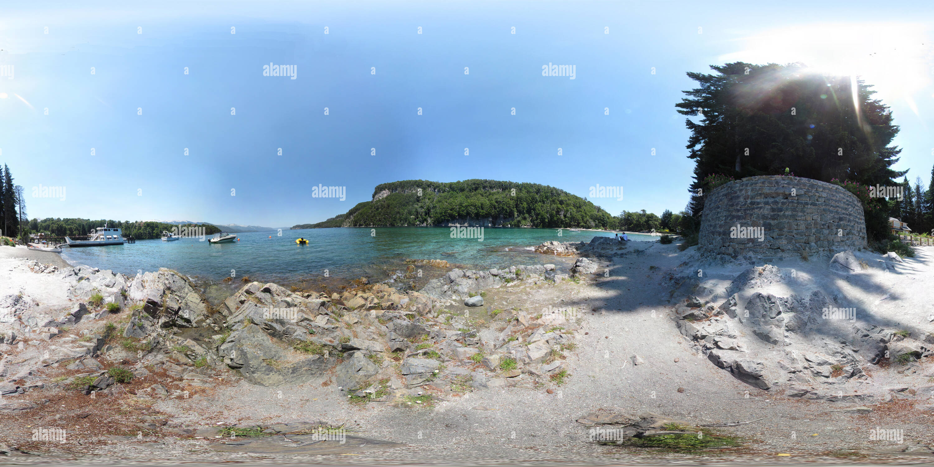 Visualizzazione panoramica a 360 gradi di Bahia Mansa. Villa La Angostura - Argentina