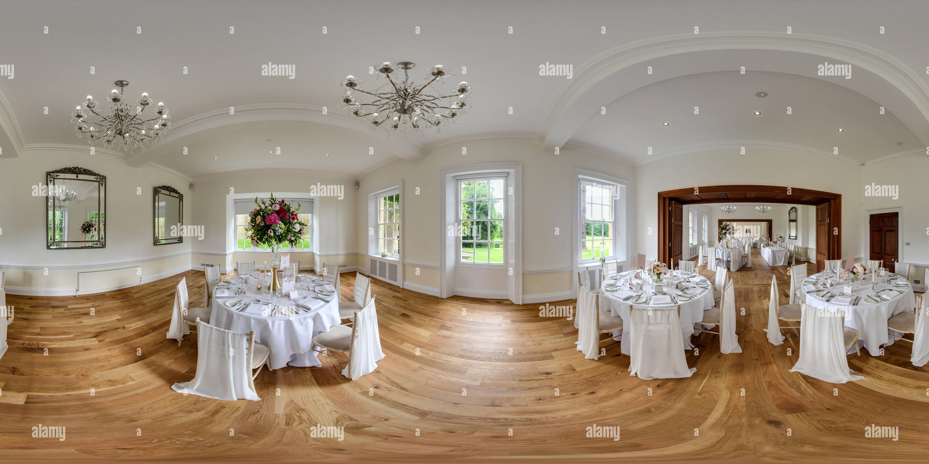 Visualizzazione panoramica a 360 gradi di 360 panorami di una location per matrimoni