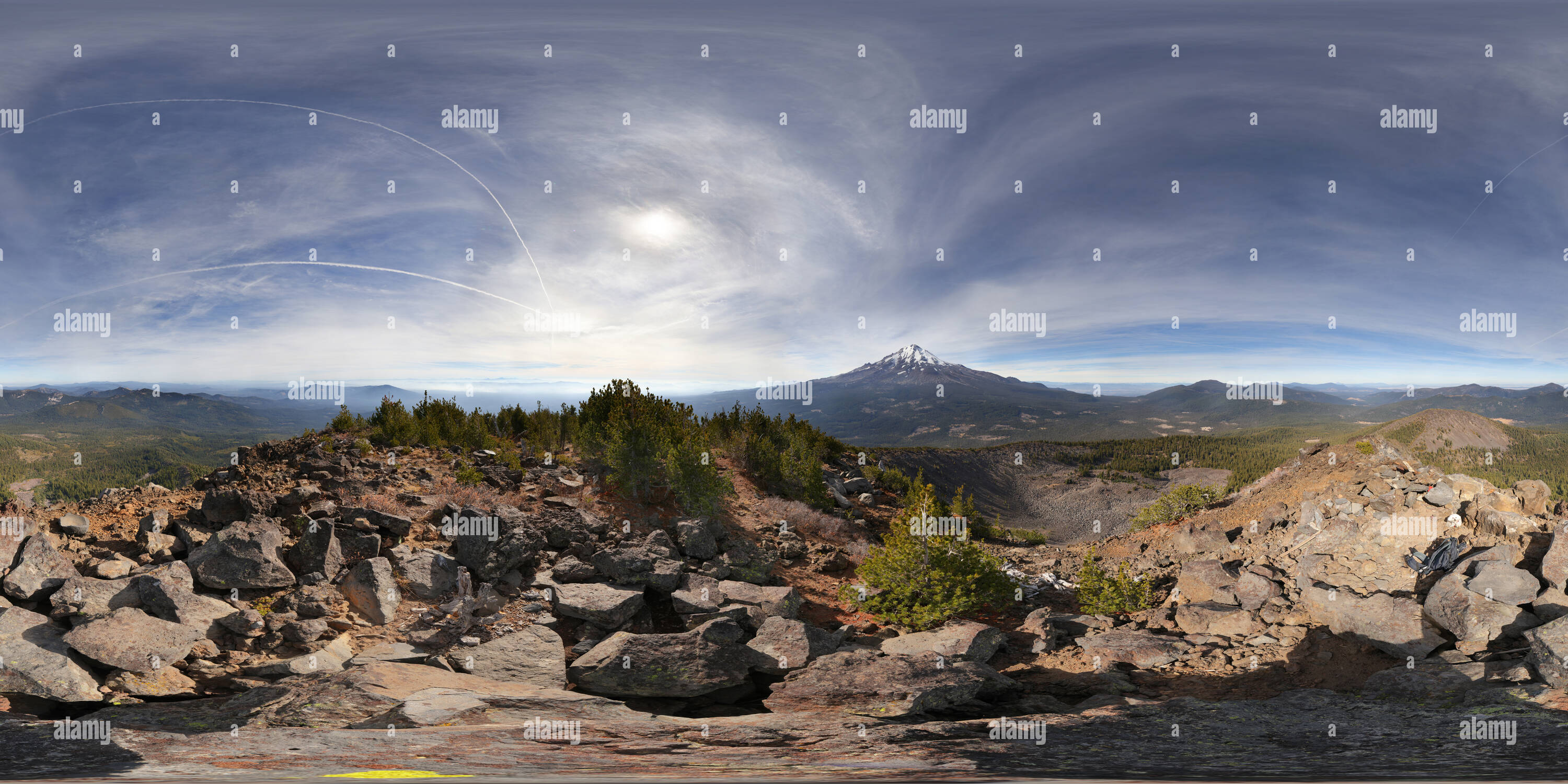 Visualizzazione panoramica a 360 gradi di Ash Creek Butte (8378'/2554m) summit (gigapixel)