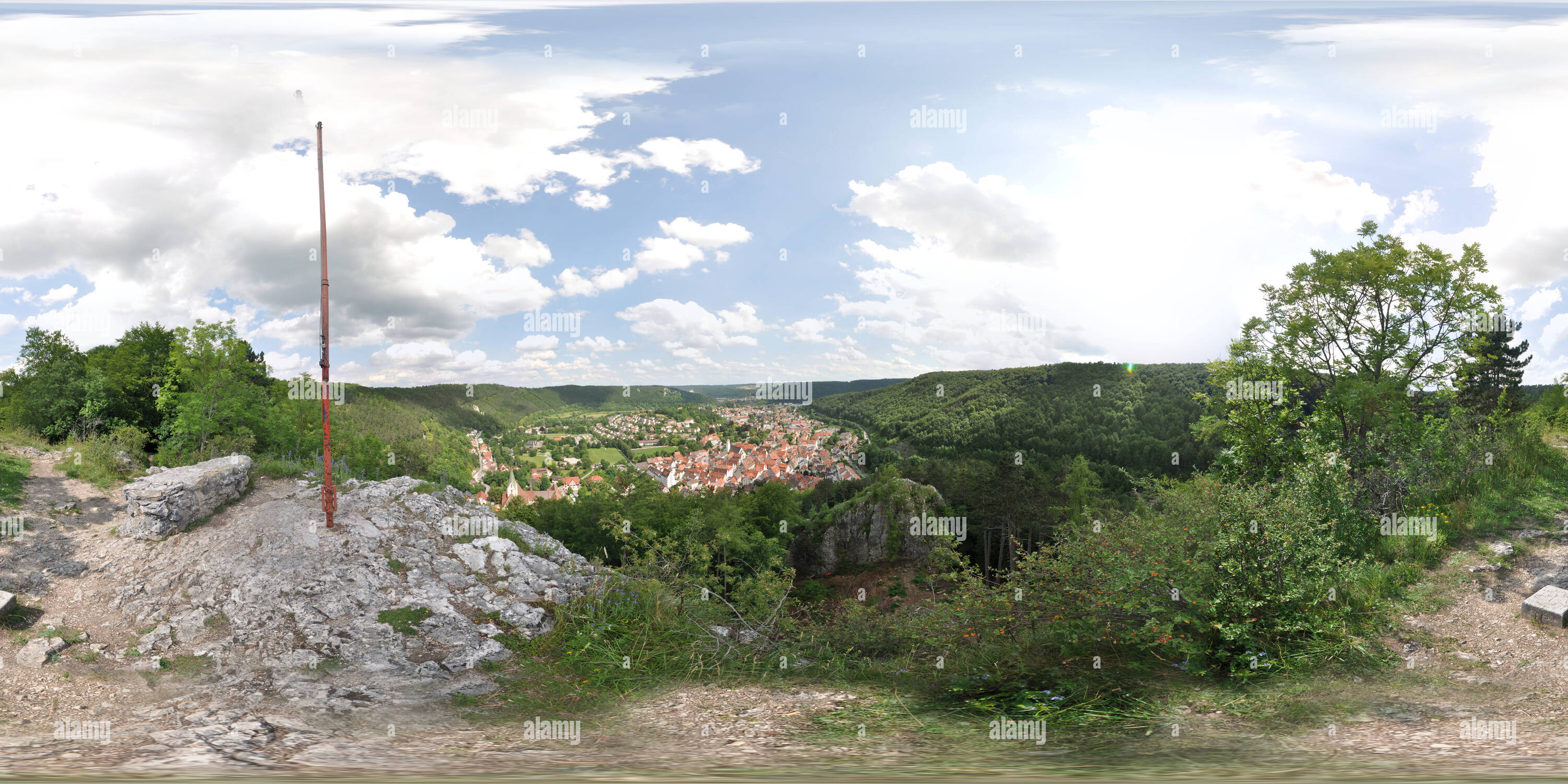 Visualizzazione panoramica a 360 gradi di Blaufels a Blaubeuren.