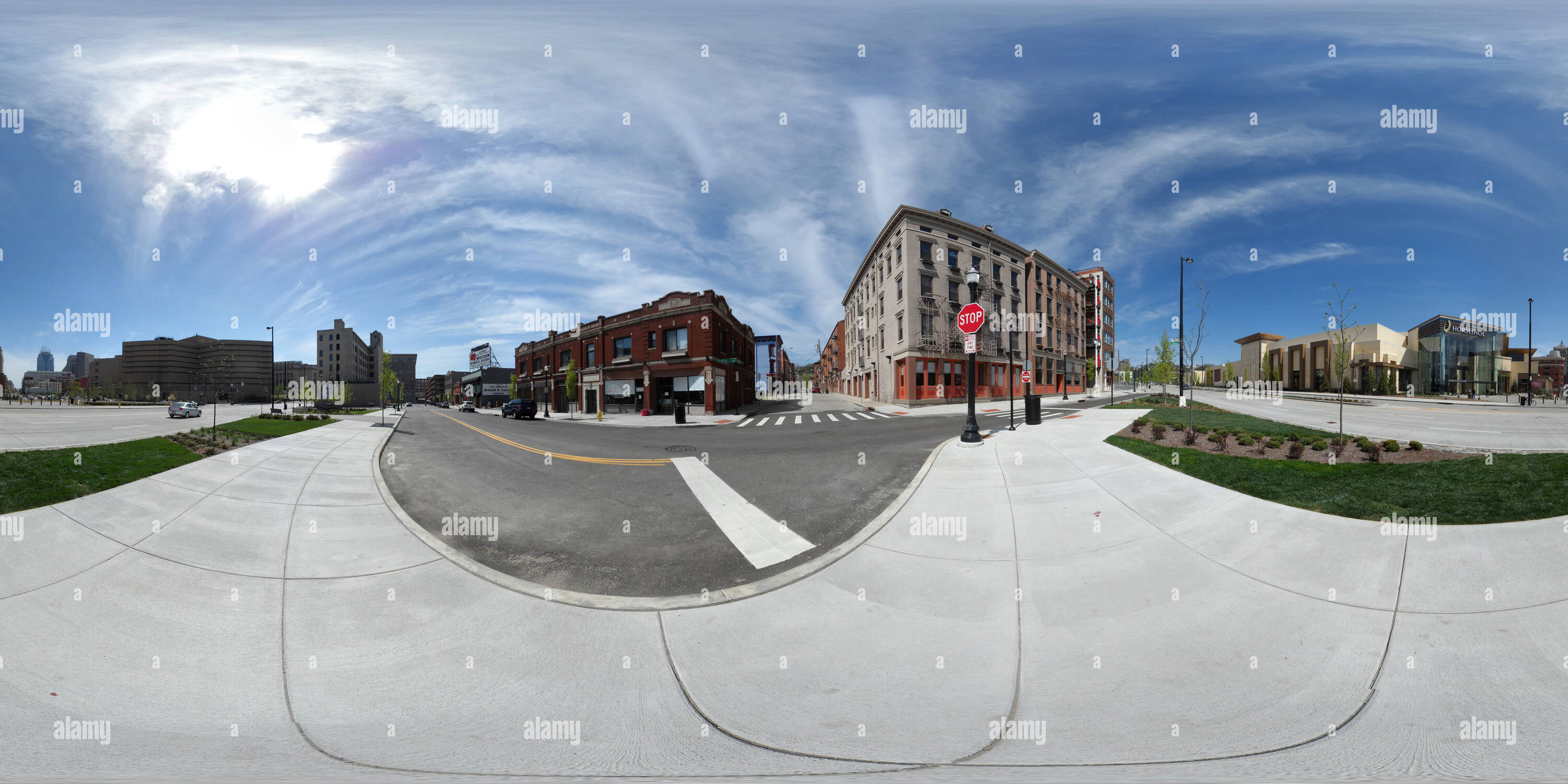 Visualizzazione panoramica a 360 gradi di Il nuovissimo Casinò a ferro di cavallo a Cincinnati, Ohio