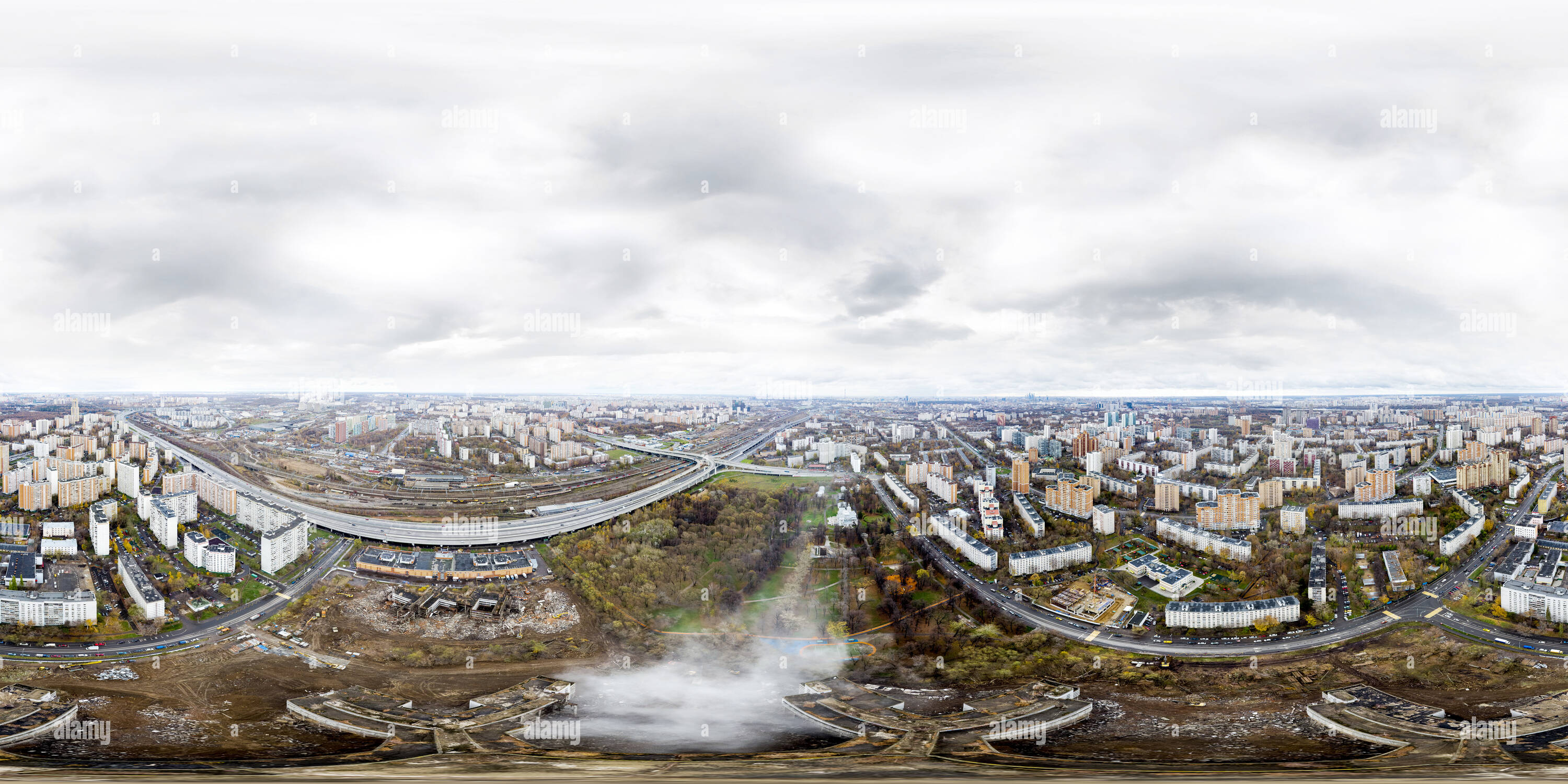 Visualizzazione panoramica a 360 gradi di Khovrino clinica. Distruzione