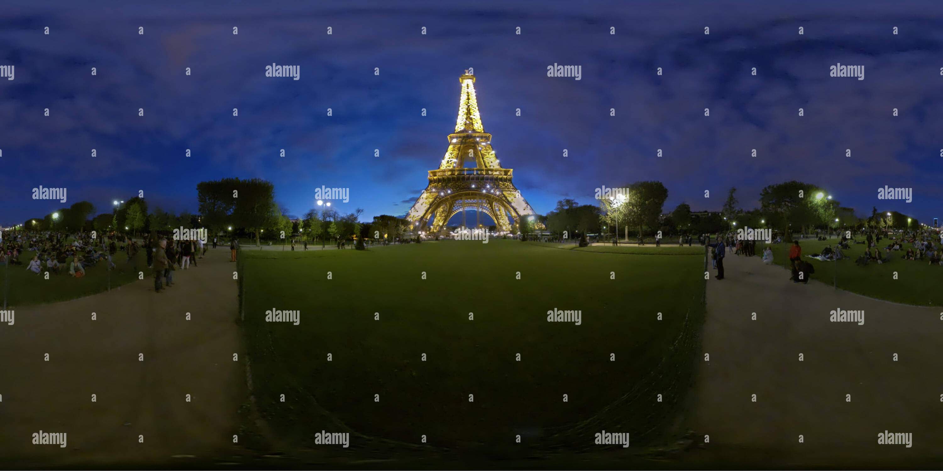 Visualizzazione panoramica a 360 gradi di Torre Eiffel 360 panorama video. Tour eiffel, Etoile, uno dei monumenti di Parigi, compresi Arco di Trionfo, il Louvre, Montmartre, Montparnasse, Moul