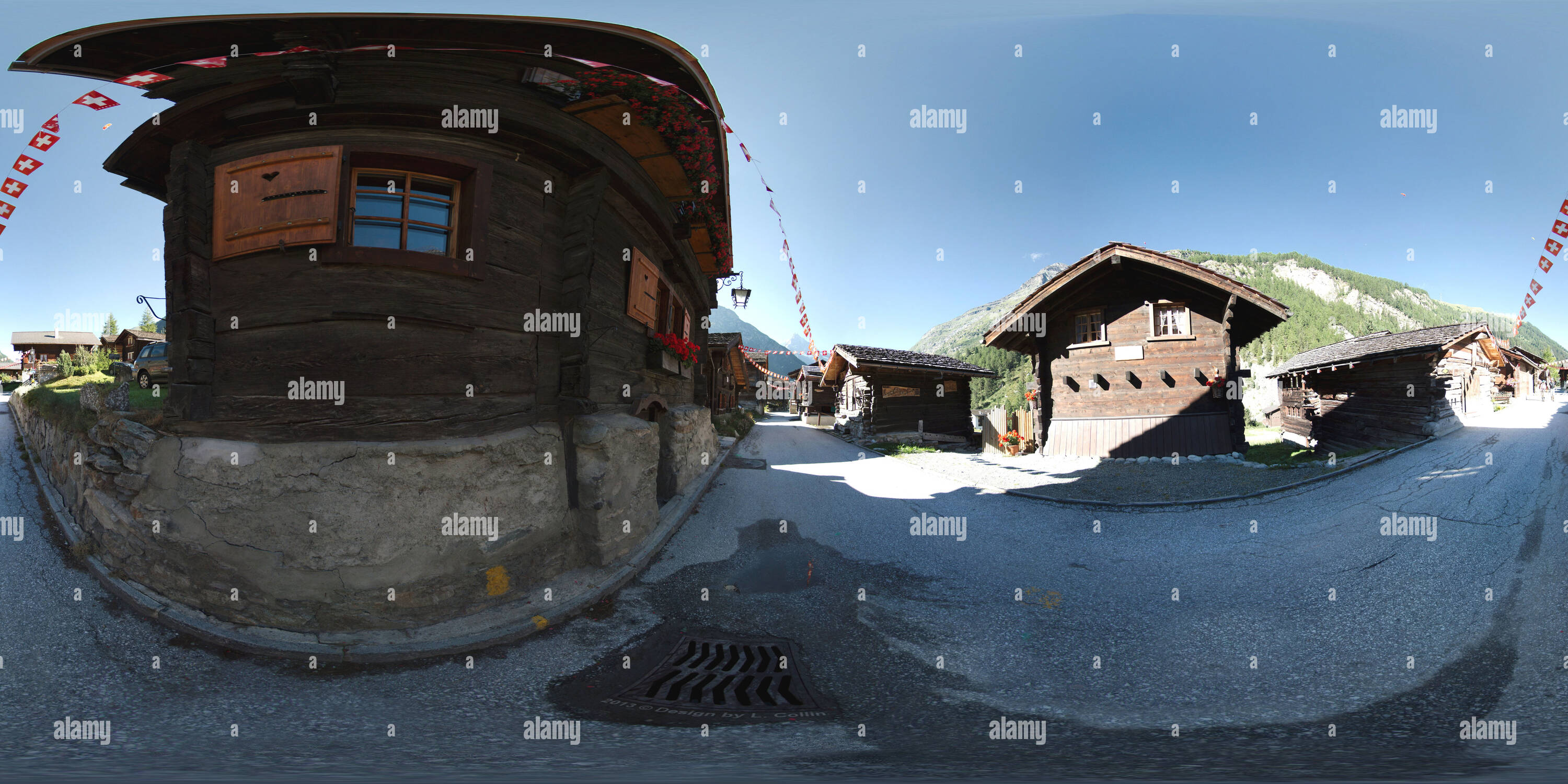 Visualizzazione panoramica a 360 gradi di Zinal : vecchio villaggio