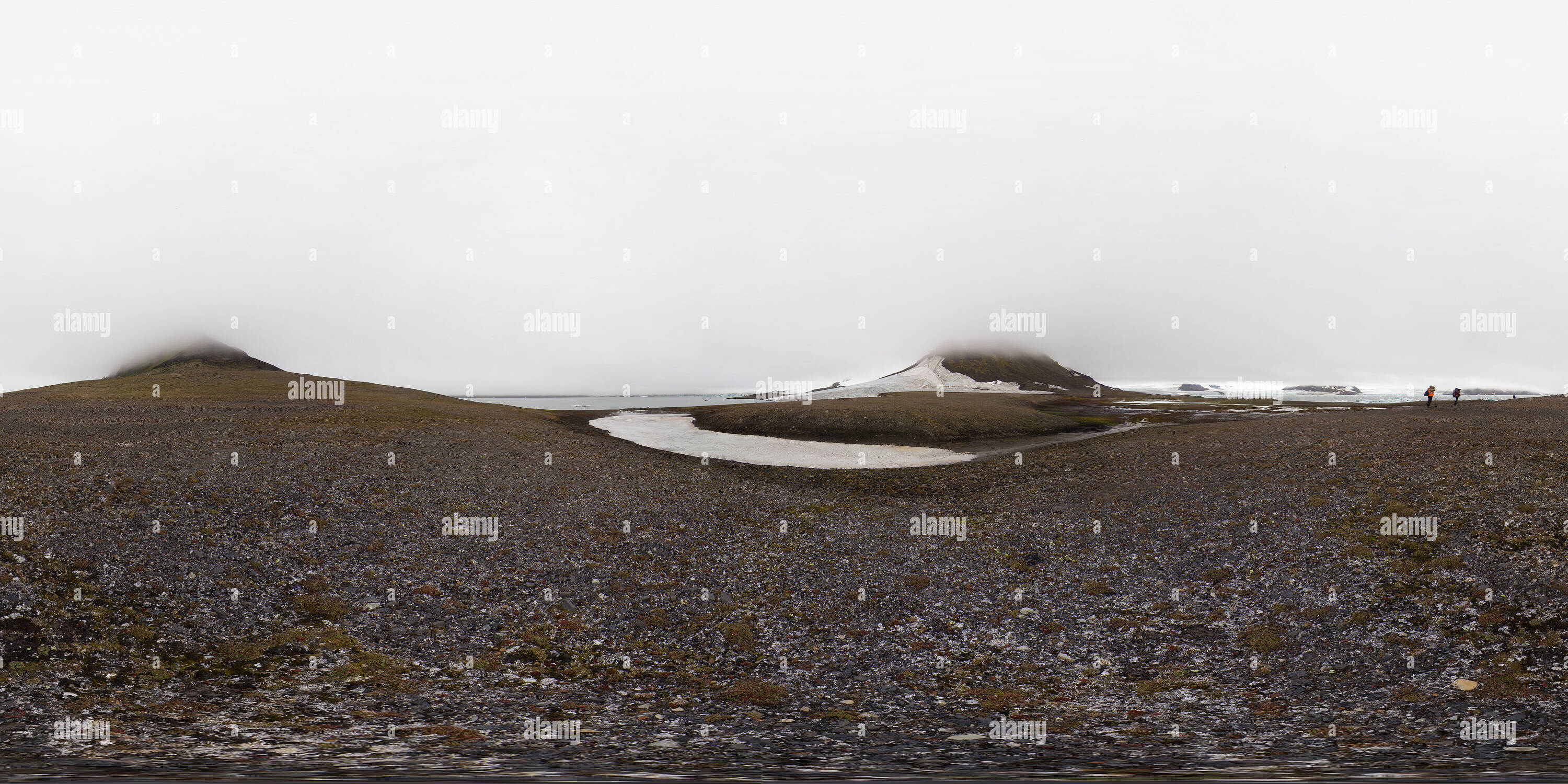 Visualizzazione panoramica a 360 gradi di Tikhaya Bay, Hooker Isola, Franz Josef Land