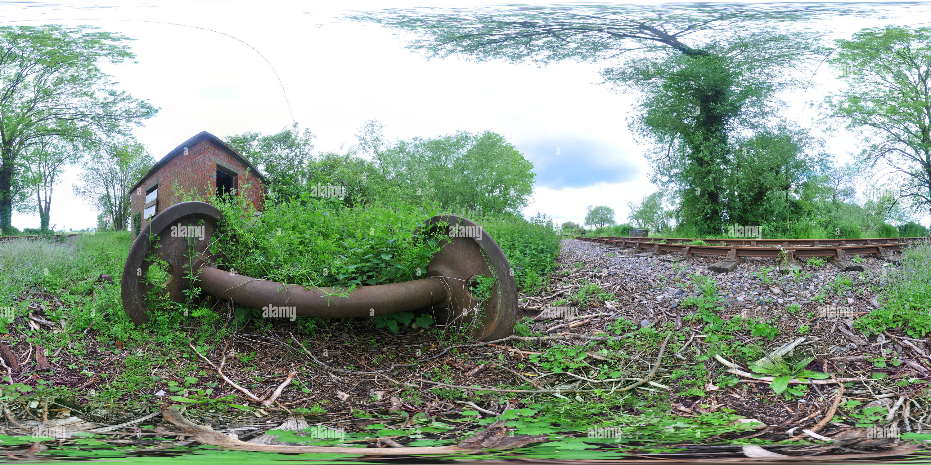 Visualizzazione panoramica a 360 gradi di Cholsey e ferrovia a Wallingford