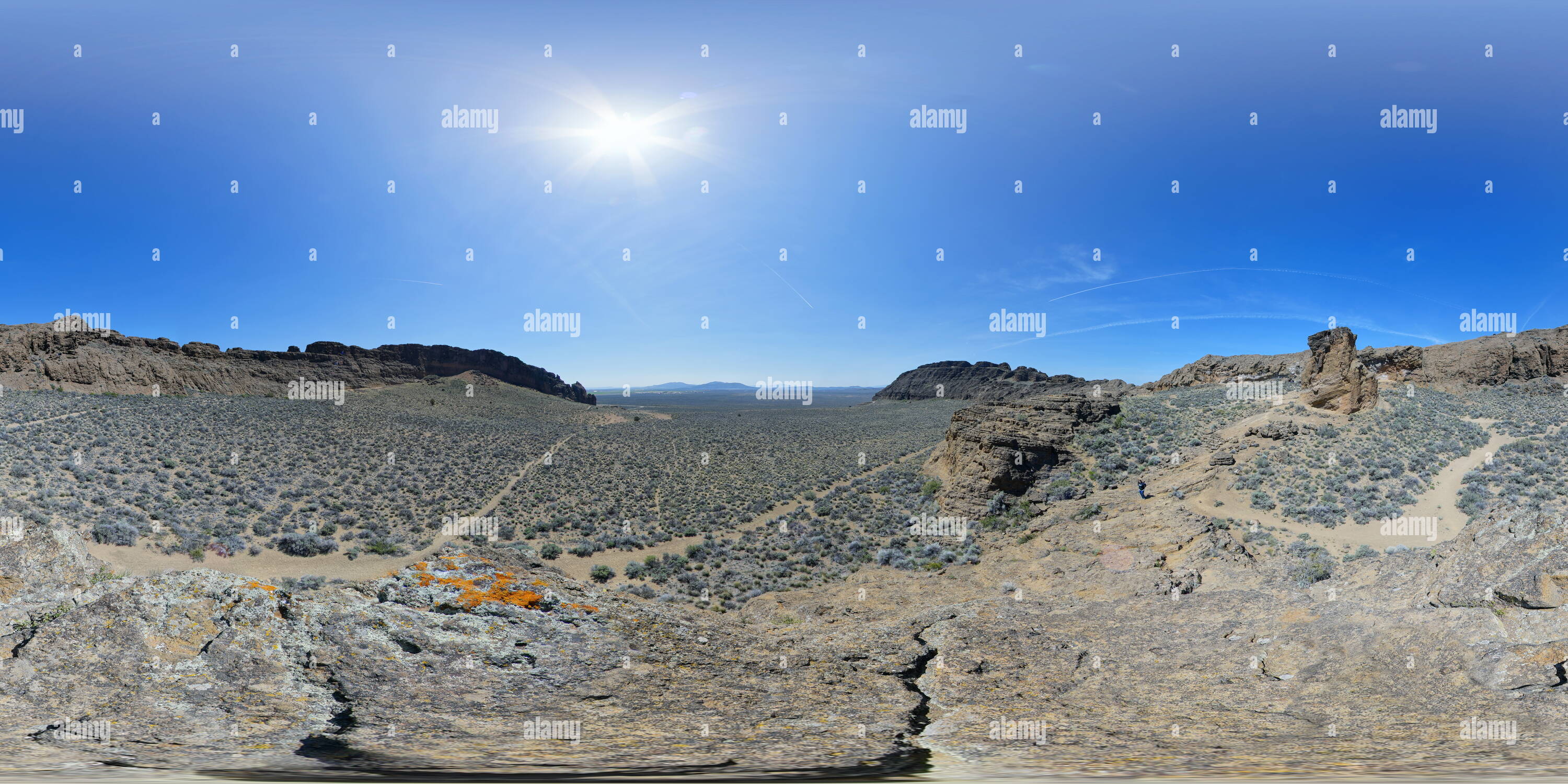Visualizzazione panoramica a 360 gradi di Fort Rock - Oregon