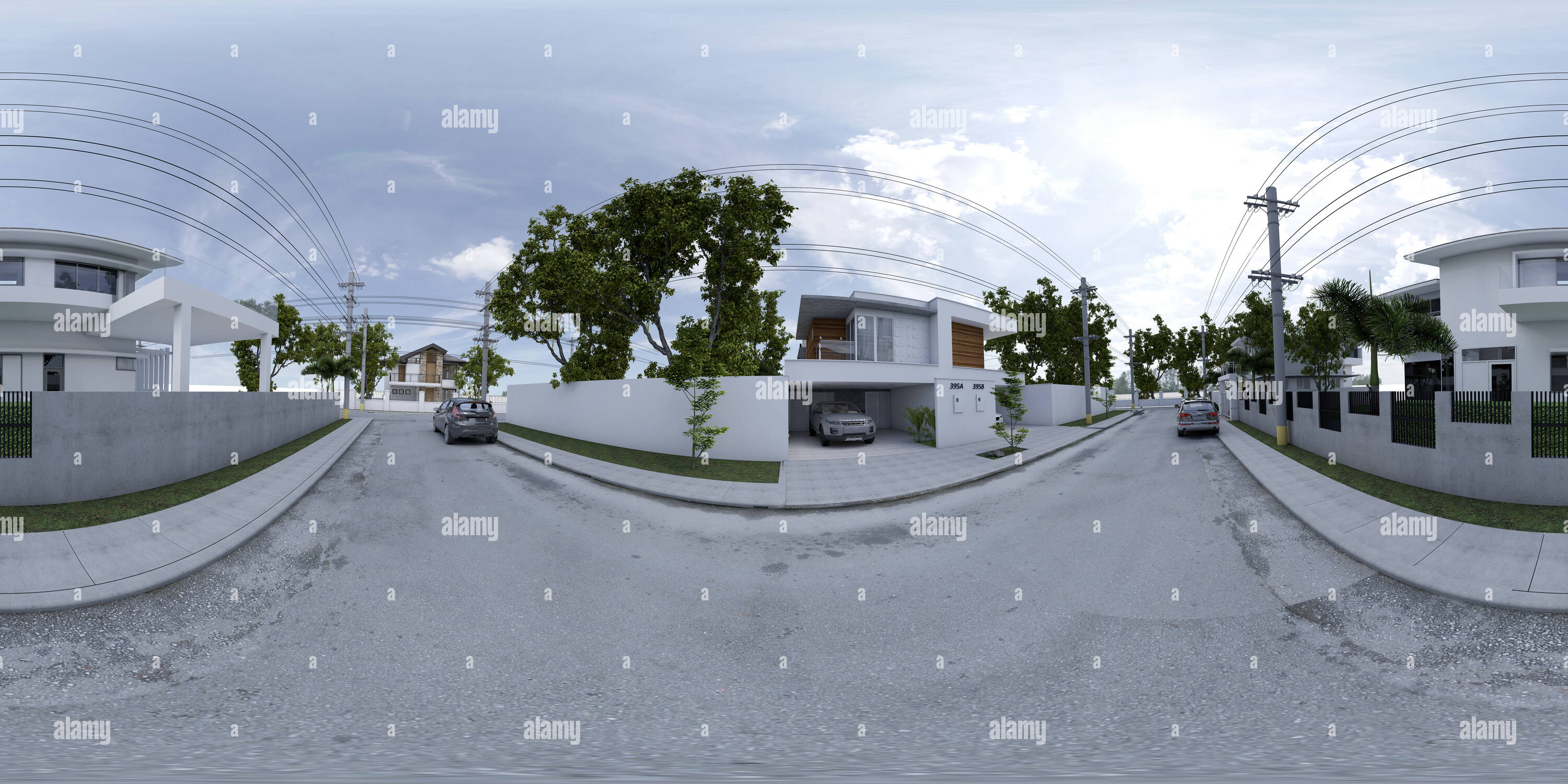 Visualizzazione panoramica a 360 gradi di Il rendering di 360 CASA