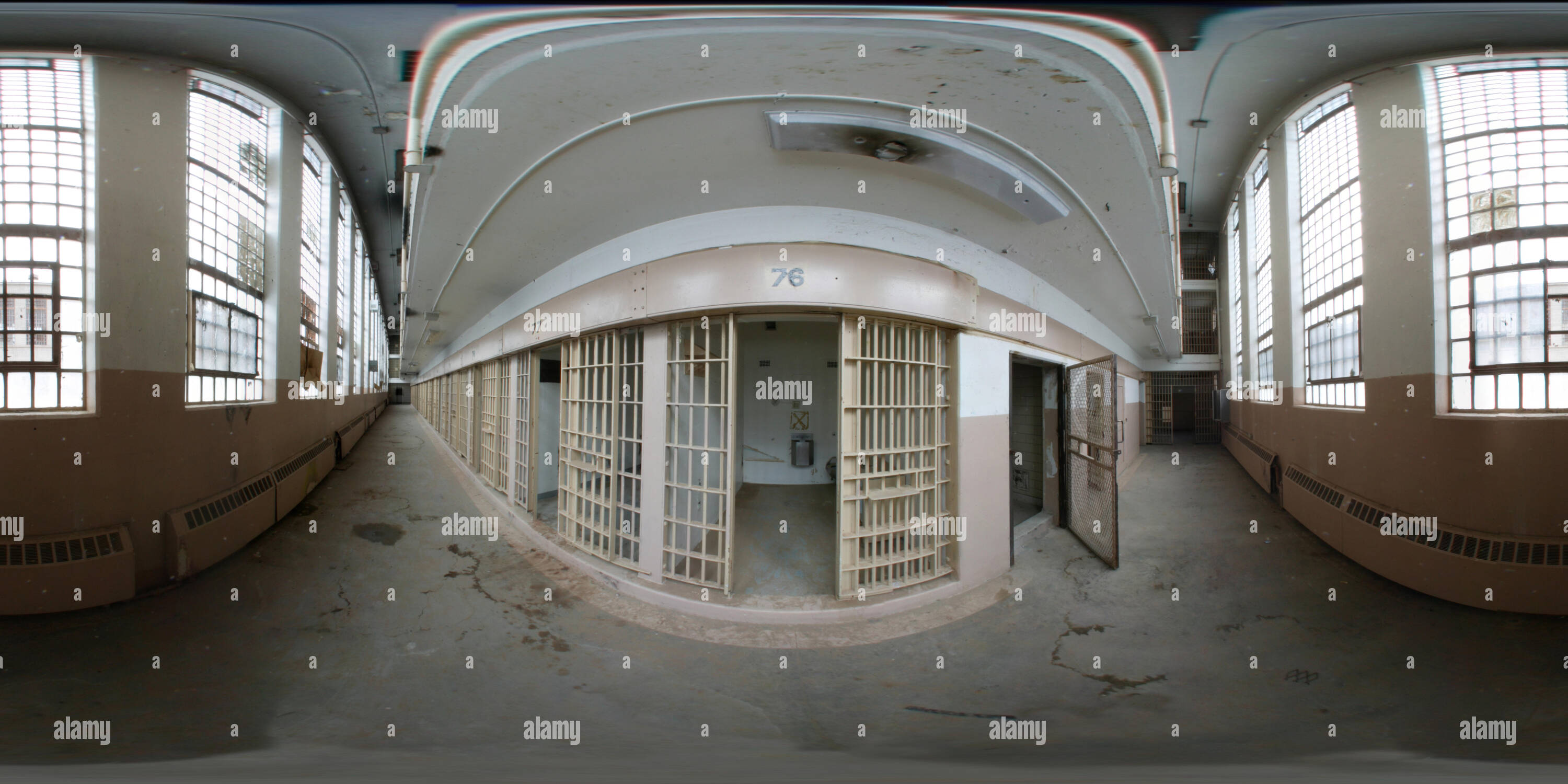 Visualizzazione panoramica a 360 gradi di Una cella nel blocco D al Nuovo Messico membro Penitenzieria, nel 1980, la posizione delle più sanguinose rivolte, 33 sono stati uccisi e decine di altri torturati