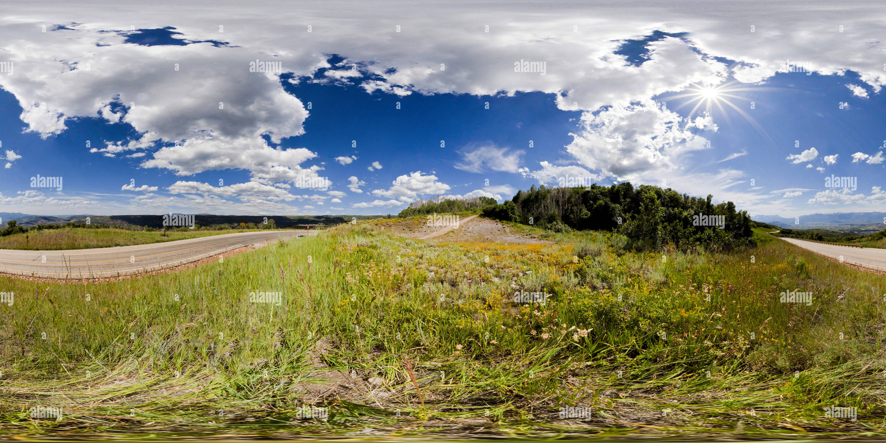 Visualizzazione panoramica a 360 gradi di Vista della Valle di Eber, Montagne Wasatch, Utah