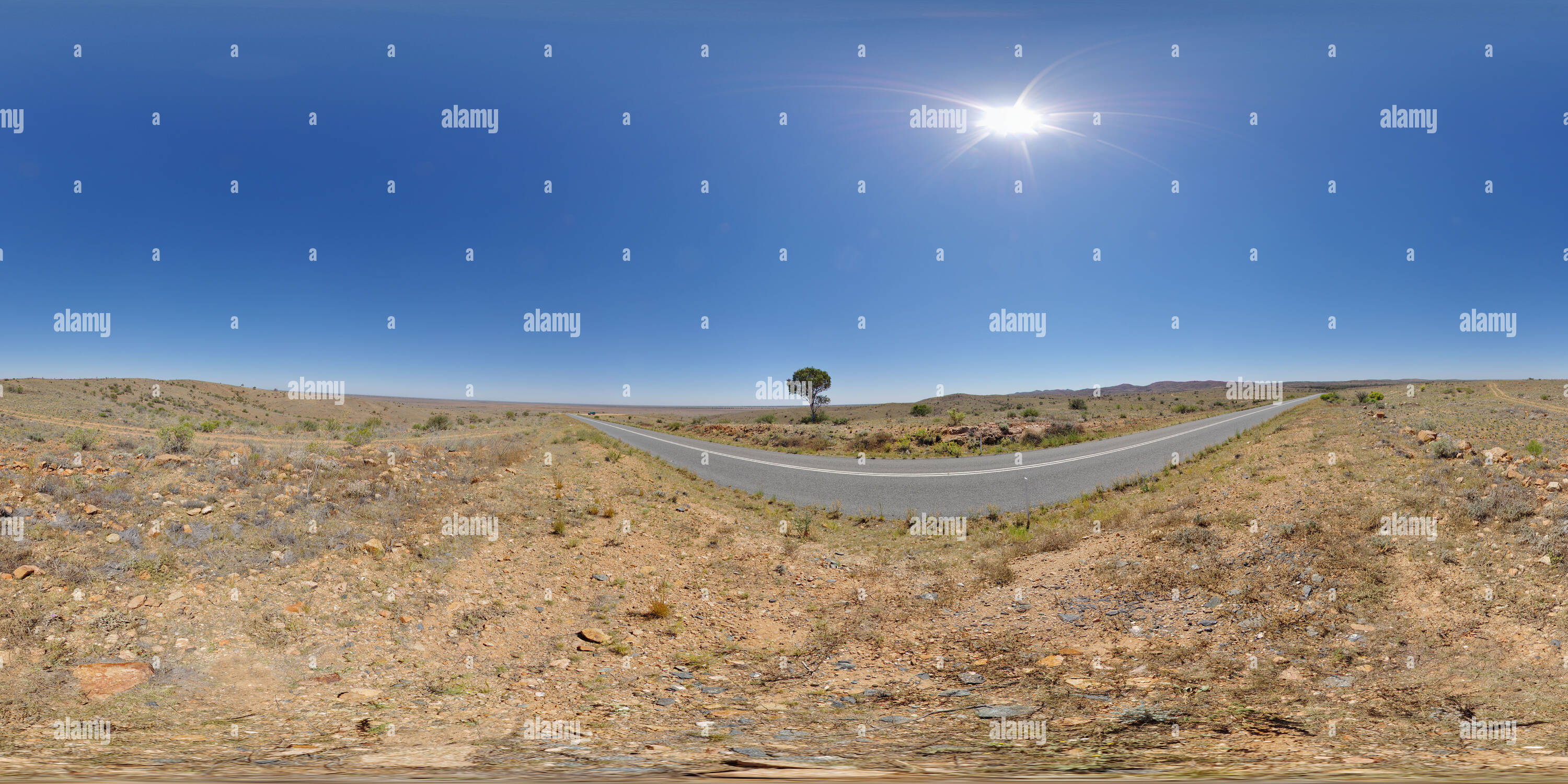 Visualizzazione panoramica a 360 gradi di Vista da Mundi Mundi Lookout vicino Silverton