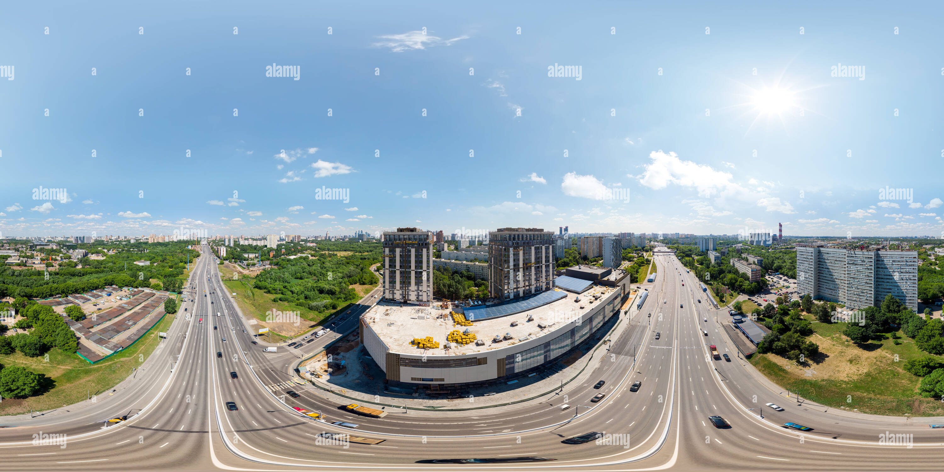 Visualizzazione panoramica a 360 gradi di Aziendali per la costruzione del centro
