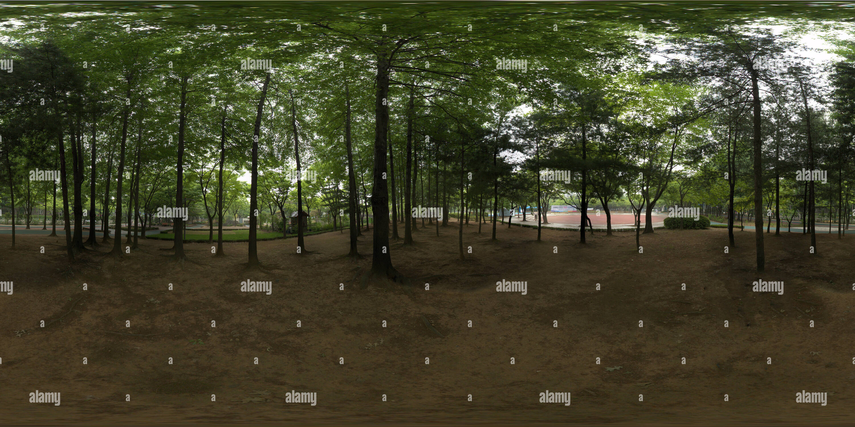 Visualizzazione panoramica a 360 gradi di Bucheon, Corea del Sud - 6 giugno 2019. Panorama 360 angolo di visione nel parco.