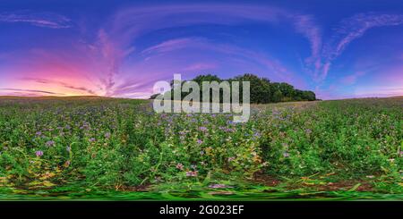 360° view of Full 360 equirectangular equidistant spherical panorama as  background. Approaching storm on the ruined military fortress of the First  World War. Skybo - Alamy